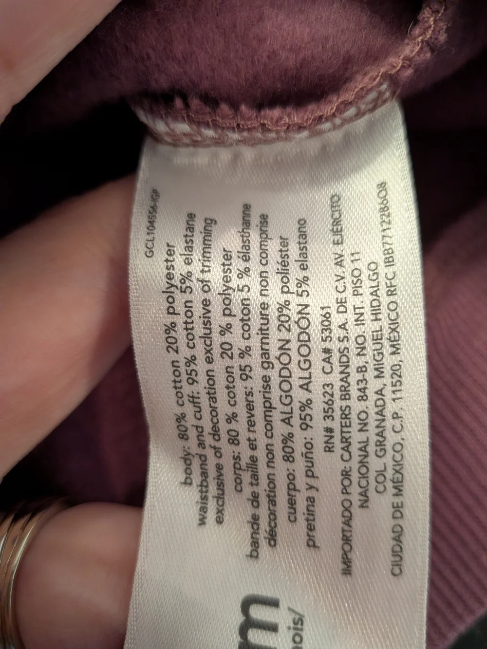 Carter's Purple Floral Zip Hoodie